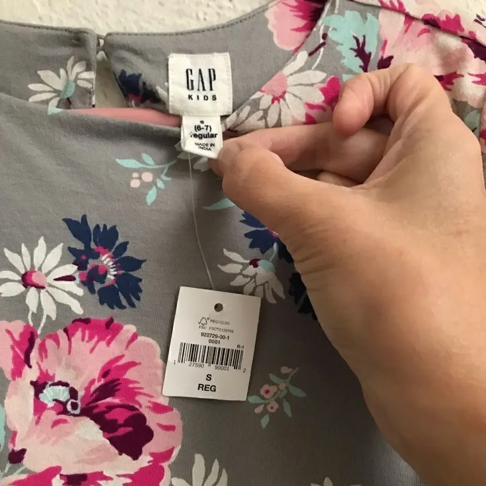 ‎NWT Gap Kids floral layered look top S